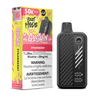 Flavour beast Beast mode max 2 50k puffs  Gushin Series Strawberry (Provincial tax)