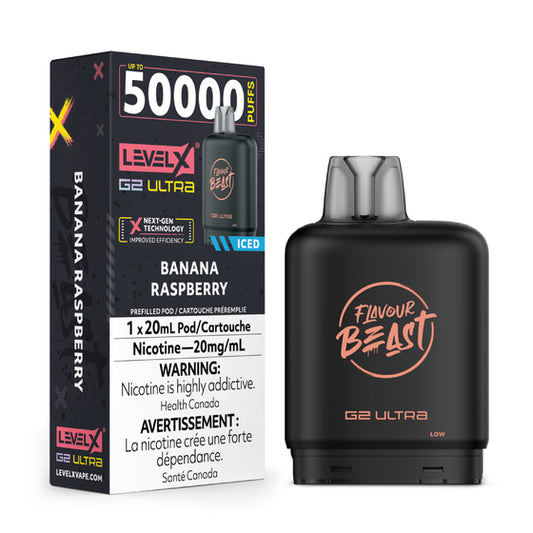 Level X G2 Ultra Flavour beast 50k pod Banana Raspberry*