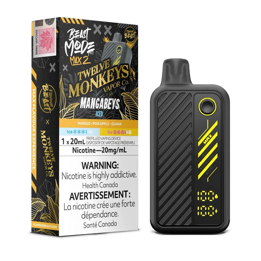 Flavour beast Beast mode max 2 50k puffs Twelve Monkey Series Mangabeys Iced (Provincial tax)