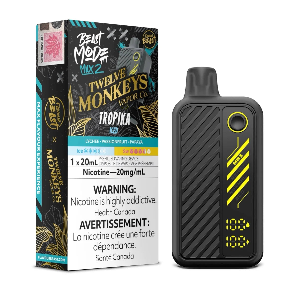 Flavour beast Beast mode max 2 50k puffs Twelve Monkey Series Tropika iced*