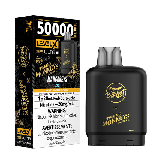 Level X G2 Ultra Pod Flavour beast (Twelve Monkeys) 50k Mangabeys (Provincial tax)