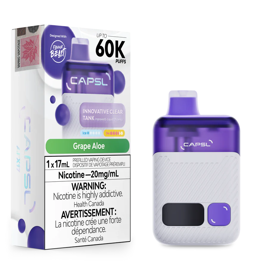 CAPSL 60k Grape Aloe by Flavour beast (Provincial tax)
