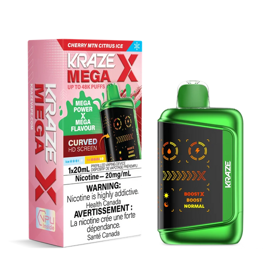 Kraze X Mega 48k puffs Cherry MTN Citrus ice (Provincial tax)