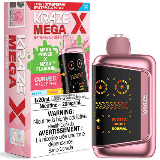 Kraze X Mega 48k puffs Tangy Strawberry Watermelon G ice (Provincial tax)
