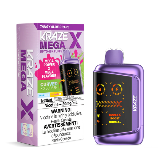 Kraze X Mega 48k puffs Tangy Aloe Grape ice (Provincial tax)