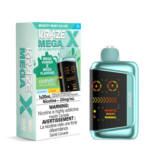 Kraze X Mega 48k puffs Mighty Mint CG ice (Provincial tax)