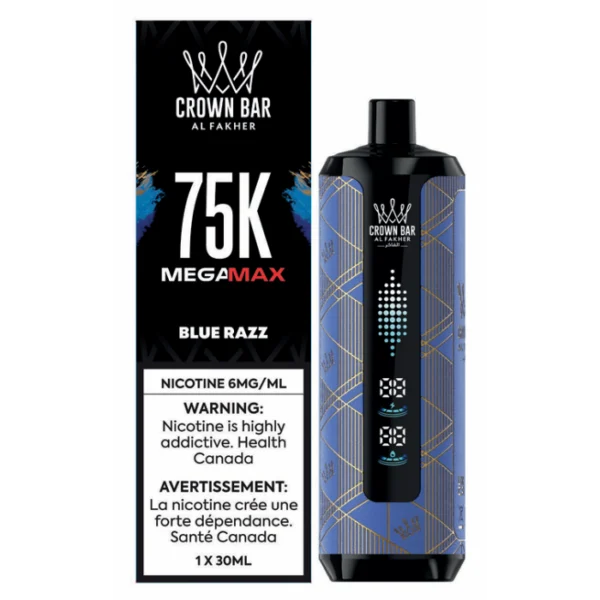 Crown Bar Al Fakher MegaMax 75k Blue razz(Provincial tax)