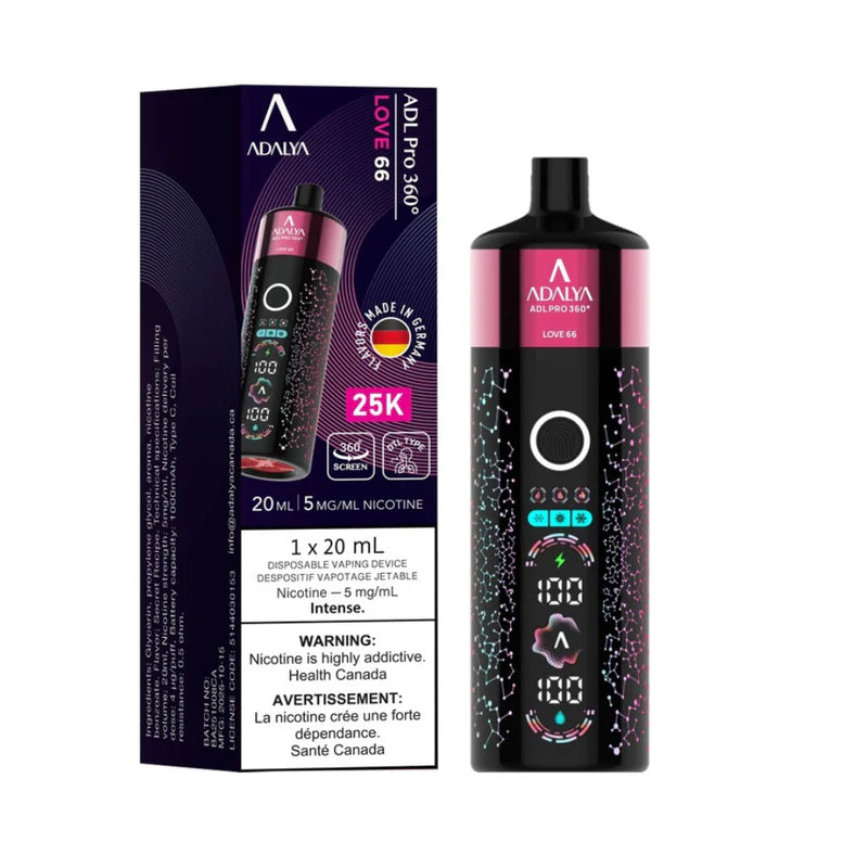 Adalya ADL pro 360 20k puffs Love 66(Provincial tax)