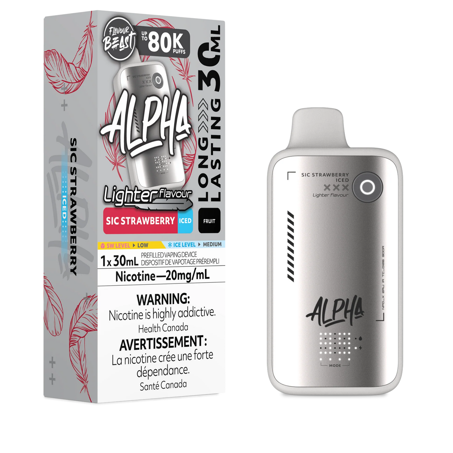Flavour beast Alpha 80k Lighter flavour Sic Strawberry (provincial tax)