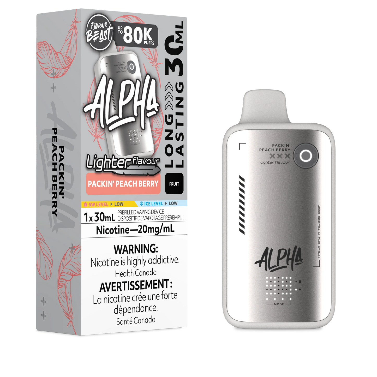 Flavour beast Alpha 80k Lighter flavour Packin Peach Berry (provincial tax)