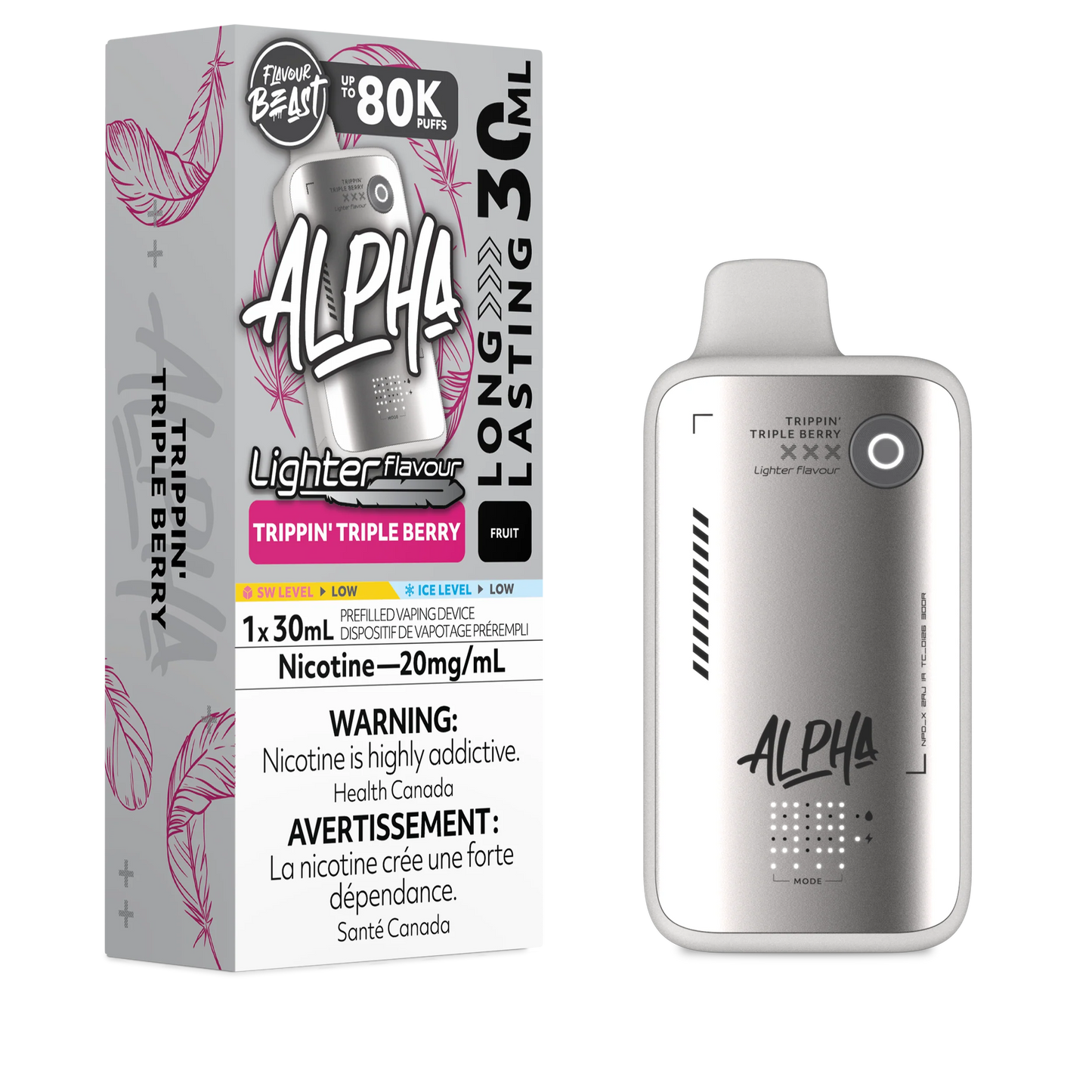 Flavour beast Alpha 80k Lighter flavour Trippin’ Triple Berry (provincial tax)