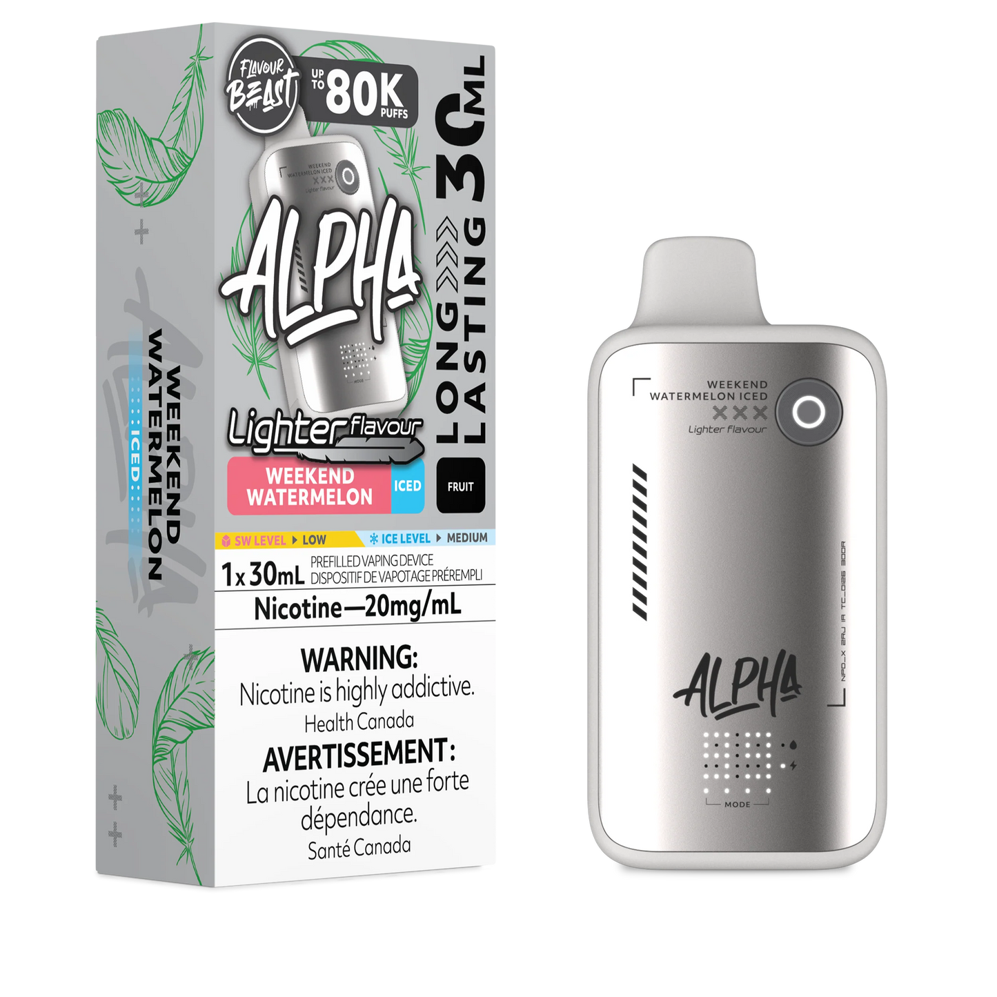 Flavour beast Alpha 80k Lighter flavour Weekend Watermelon (provincial tax)