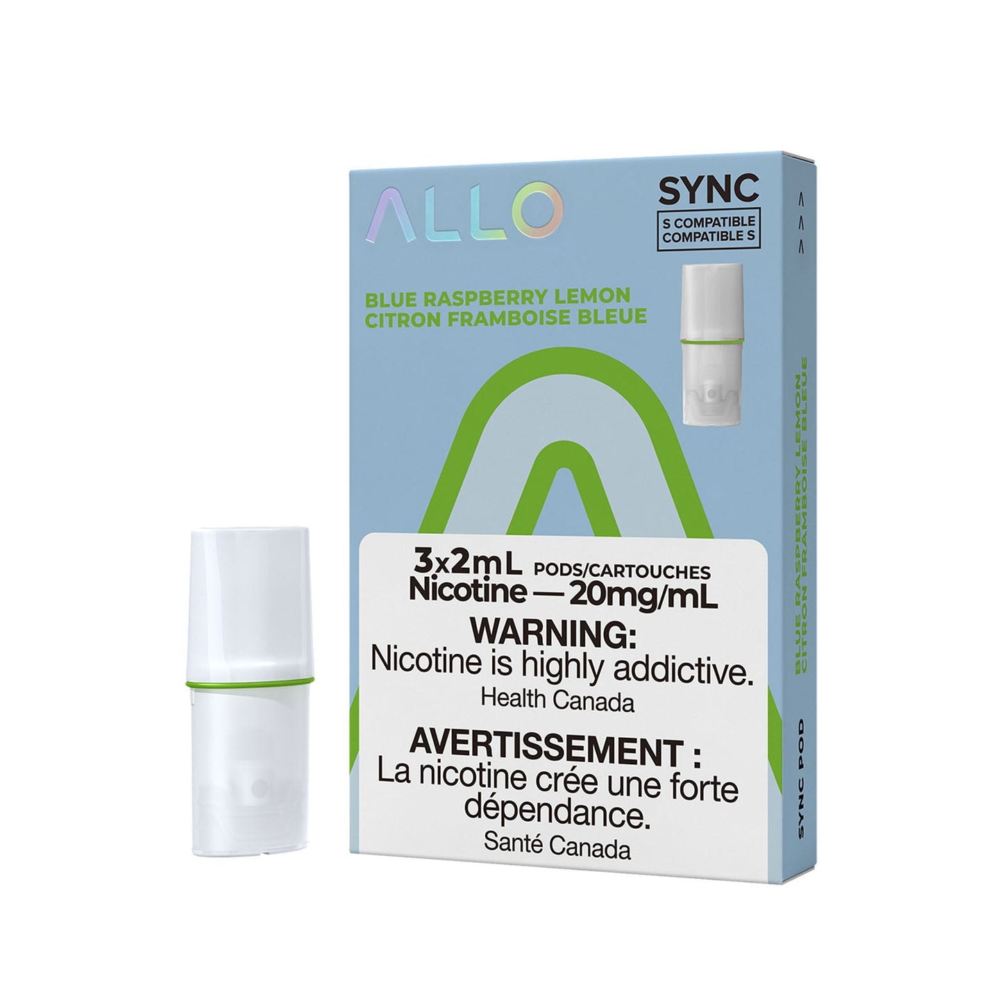 Allo Sync 3pods Blue Raspberry Lemon (3x2ml) (Provincial tax)